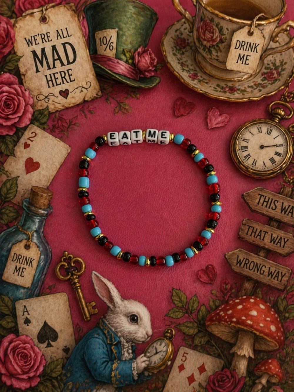 Alice in Wonderland Influence Bracelet Stack Set 8” - Picture 3 of 5